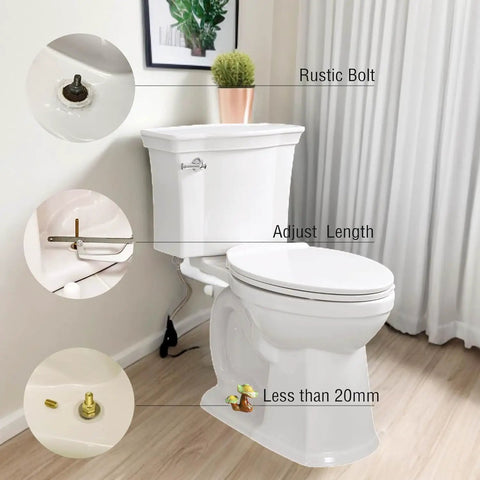Hella Cute Mushroom Toilet Bolt Caps With Porcelain Screw Covers For Bathroom Decor, showing rustic bolts and adjustable length.