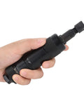 Heavy Duty Pneumatic Die Grinder held in hand, compact air powered tool with precision chuck for metal grinding.