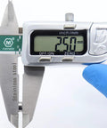 Miniature stainless steel shielded ball bearing L-740ZZ measured by digital caliper