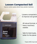 Liquid Lawn Aerator That Loosens Hard Clay Soil With No Equipment Needed Spray On Sprayer Included 32 Fl Oz Kids And Pets Safe Formula For Compacted Lawns And High Traffic Areas in bottle labeled 'Aero Flow' by Lawnbright
