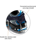 Trail Crampon Ultra I Ice Cleat Traction System with steel side chains and spikes on hiking shoe