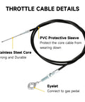 71 Inch Throttle Cable For Go Karts Compatible With Predator 212cc 196cc GX160 GX200 Engines, stainless steel core and protective PVC sleeve