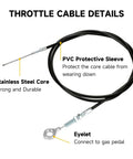 71 Inch Go Kart Throttle Cable Kit For Predator 212 196cc GX160 GX200 6.5HP Engines with stainless steel core and PVC sleeve