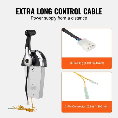 Boat Throttle Control Kit for Mercury 2 Stroke Outboard Top Mounted Remote Control Box With Power Trim Switch Marine Throttle Gear Box Easy Install Durable Aluminum Construction