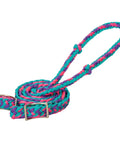 Braided Nylon Barrel Rein In Black, 1/2 Inch By 8 Feet, Easy Grip Knots, Nickel Bit Ends, Durable for Racing and Trails, colorful version