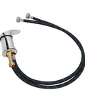 Commercial Grade Barbershop Shampoo Basin Faucet Mixing Valve with black flex hose for easy installation and control.