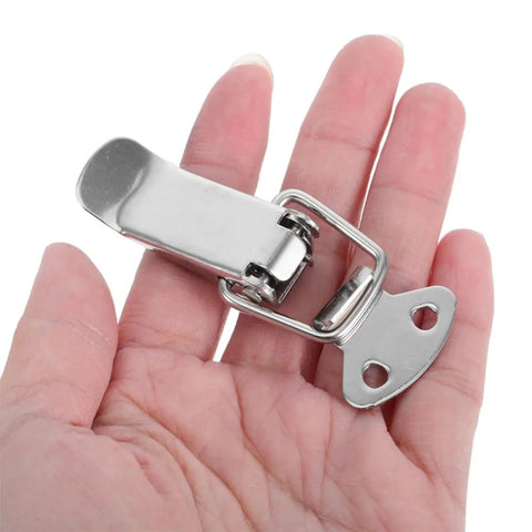 Heavy Duty Stainless Steel Toggle Latch Clamps For Toolboxes And Cases, 10 Pack Spring Loaded Locks With Smooth Operation in hand