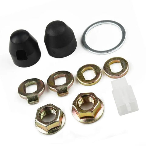 Beefy Hub Motor Nut Kit For Electric Bike Front Wheel Axle Lock Nuts Safety Washers And Replacement Screws For 12Mm Shafts