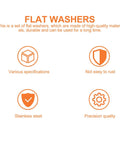 Premium Copper Flat Washer And Oil Seal Gasket Kit Featuring 200pcs Assorted Sizes For Beefy Automotive And Home Projects Seals Tightly Engine Oil Pan Metric Fits Zero Leak Performance Fixes Your Cars And Machinery Problem Easily. flat washers, stainless steel, assorted sizes