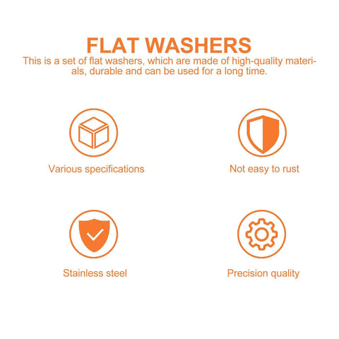 Premium Copper Flat Washer And Oil Seal Gasket Kit Featuring 200pcs Assorted Sizes For Beefy Automotive And Home Projects Seals Tightly Engine Oil Pan Metric Fits Zero Leak Performance Fixes Your Cars And Machinery Problem Easily. flat washers, stainless steel, assorted sizes