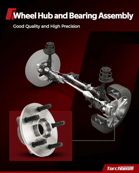 512372 Rear Wheel Bearing Hub Assembly Exact Replacement For 2006-2018 Toyota RAV4 FWD diagram with five-lug design