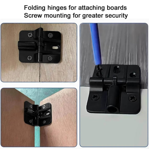 Space Saving Zinc Alloy Folding Hinge Kit With Locking 90 Degree Design For Bifold Doors, front and side view
