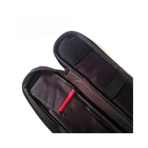 Interior of black Dual Zip Sword Bag For Dao Jian Sticks, Martial Arts Kendo Kung Fu Case showing twin compartments.