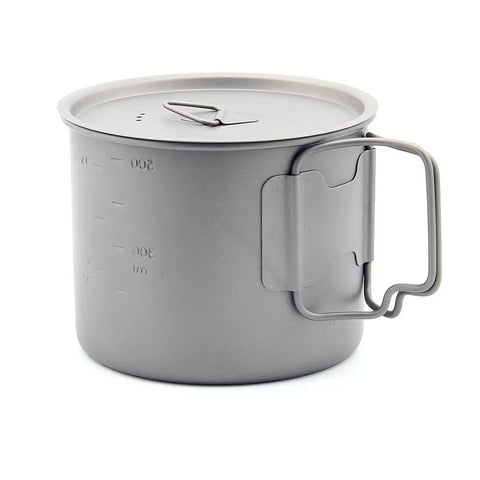 Ultralight Titanium 550ml Pot With Lid For Backpacking And Camping Lightweight Cookware With Mil And Oz Markings 19.4oz Capacity