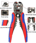 Heavy Duty Automatic Wire Stripper And Cable Cutter Tool Multifunctional Electrician Pliers with CR-V steel, TPR grips and adjustments
