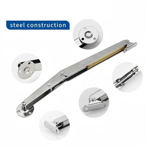 Heavy Duty Lid Support Hinges With Soft Close Gas Struts For Cabinets, Slow Lowering Safety, Adjustable 6kg-20kg Lid Lifters