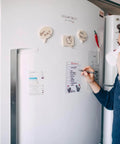 Person writing on fridge using Extra Large Magnetic Sheets With Adhesive Backing Flexible Extra Strong Magnetic Paper For Crafts
