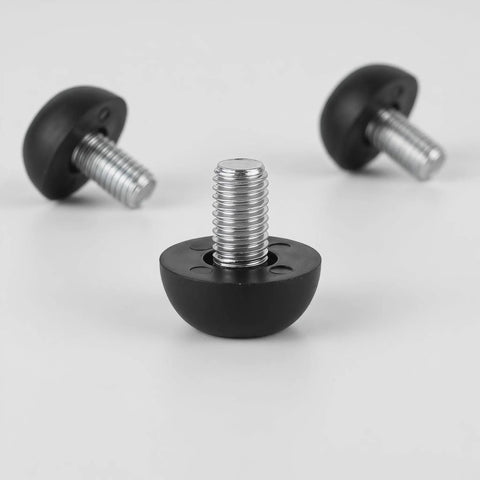 Heavy Duty M8 Adjustable Furniture Leveling Feet With Screw-In Legs, pack of 12, metal base with plastic floor protection
