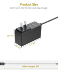 Heavy Duty 12V AC Adapter Wall Charger Power Cord Built Tough For Seamless Daily Plugs compatible with EVOO notebook, 6FT length.