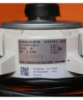 Close-up of Air Conditioning Brushless DC Motor Replacement For WZDK85-38G And SIC-61FW-F180-2 Fan Motors label on motor