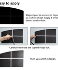 Magnetic Faux Arched Window Panes For Steel Garage Doors, Eight Panel Two Car Garage Decor Kit installation guide illustration