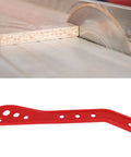 Table Saw Push Stick For Narrow Workpieces Red Safety Push Block, shown alongside a cutting blade and wood piece