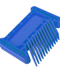 Adjustable Featherboard For Heavy Duty Woodworking Safety Clamp Delivers Sweet Cuts And Rock Solid Grip On Router Table Or Table Saw Straight Up Workshop Beast In Classic Blue close-up view of blue adjustable featherboard clamp
