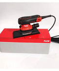 Kickass Electric Belt And Orbital Sander With Adjustable Speed Settings For Woodworking And Metal Refinishing Featuring Hella Smooth Dust Free Grinding Pad For Hardcore Diy Work on red and gray box.