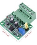 PWM To Analog Converter Module Plug And Play 1 To 3 KHz PWM Signal To 0 To 10V Output 5V Or 24V Input voltage board, dimensions shown