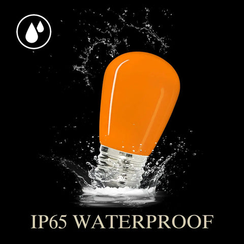 Yellow S14 LED Decorative Bulb for Outdoor Signage and Lighting Waterproof and Shatterproof 1W Low Power 10W Equivalent