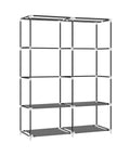 Space Saving Wardrobe Organizer Closet With Two Hanging Rods Portable Standing Fabric Wardrobe frame in steel structure.