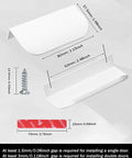 Dimensions and installation guide for 6 Pack Adhesive Edge Pulls for Cabinets and Drawers, includes adhesive strip and optional screws.
