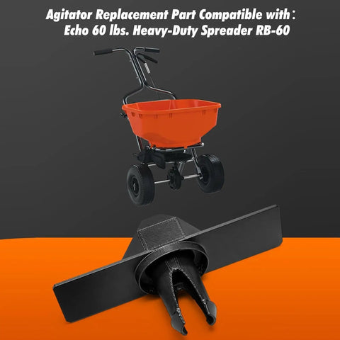 Wide Compatibility Fertilizer Spreader Agitator Replacement Attachment 9.9x5x3cm displayed with spreader
