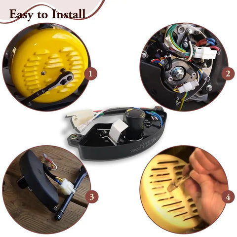 Go-To AVR Generator Voltage Regulator Rectifier for 5 to 9.9kW Portable Gen Sets Replacement Part installation steps.