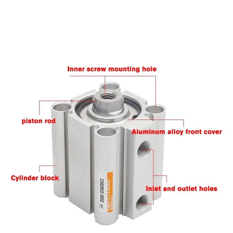 Premium Air Pneumatic Cylinder Featuring Female Thread Rod End Built Like A Tank For Heavy Industry Zero Hassle Hookup Smooth Operator Action Rock Solid Stability Dead Center Alignment