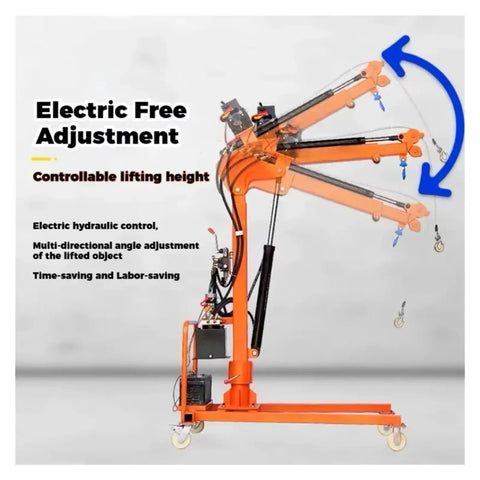 Heavy Duty Hydraulic Pickup Truck Mounted Jib Crane With Electric Manual Winch showing electric hydraulic control and multi-directional adjustment.