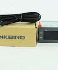 Dual Stage 12V Digital Temperature Controller Thermostat next to box and cable, screen visible for Home Brew, Fridge use.