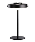 Portable LED Lamp For Outdoor And Indoor Use With Built In Rechargeable Battery IP44 Water Resistant Adjustable Height Go To Light Camping Lantern Patio Table Lamp Night Light Black showing side view