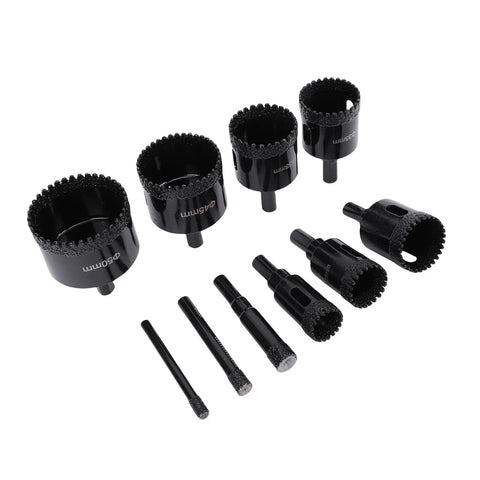 Heavy Duty 10Pcs Serrated Brazing Hole Saw Drill Bits Kit With EVA Guide Jig For Tough Jobs, 6-50mm carbon steel hole saw set