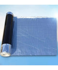 No Fuss Self Adhesive Roof Flashing Tape Rock Solid Bitumen Seal Built Tough For Quick Leak Patching And Window Gap Sealing Weather Ready Super Grippy Roll, showing black roll with shiny foil surface.