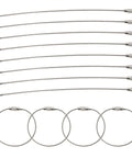 Heavy Duty 6 Inch Stainless Steel Wire Key Rings And Keychains Kit With 1.5mm Tag Rope 12 Pcs Luggage Tag Loops DIY Hanging Tool