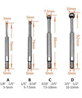 Four Piece Dial Bore Gauge Set For Measuring Small Holes 3-13mm, showing telescoping design with size markings and measurements
