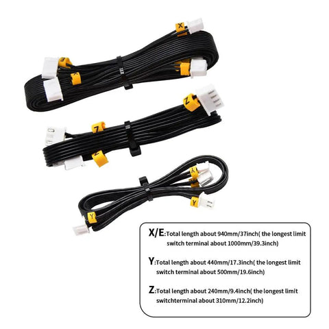 Ender 3 Stepper Motor Cables X Y Z Axis And Endstop Switch Wire Set For Ender 3 Pro 3D Printer with labeled lengths