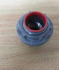 Tough As Nails 3/4 Inch Zinc Conduit Hub built for steel and aluminum pipe with a red inner grip for moisture prevention.