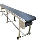 PVC Flat Belt Conveyor Machine 177x11.8 Inch Industrial Heavy Duty Transport Belt 110V 370W Adjustable Speed Electric Conveyor Black