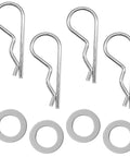 8Pcs Spring Locking Pin Set For Riding Lawn Tractors Beefy Cotter Hitch Clips Mower Replacement Clevis Pins Kit With Washers Heavy Duty Zinc