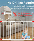 Adjustable White Baby Gate For Indoor Use Expands From 24 To 29 Inches 30 Inches Tall Safe Walk Through Barrier For Doorways Stairs Banisters And Pets Easy Install For Homes