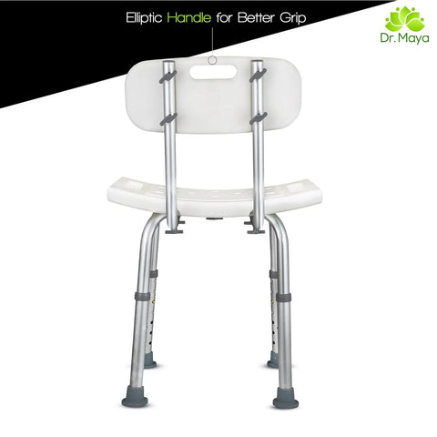 Adjustable Bath And Shower Chair With Back Support For Seniors Safe Bath Tub Stool Anti Slip Wide Seat Durable Build With Easy Grippy Handles