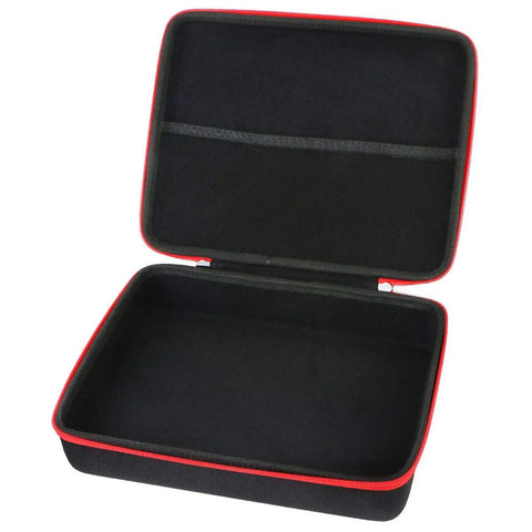 Open view of Hard Carrying Case Replacement For Milwaukee M12 Hammer Drill MLW2504-20 And 2407-20, Beefed-Up EVA Shell, black and red design