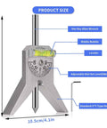 Front view of pipe center finder and marker tool with 4in Y-type base, adjustable dial level, bubble level, and hex key.